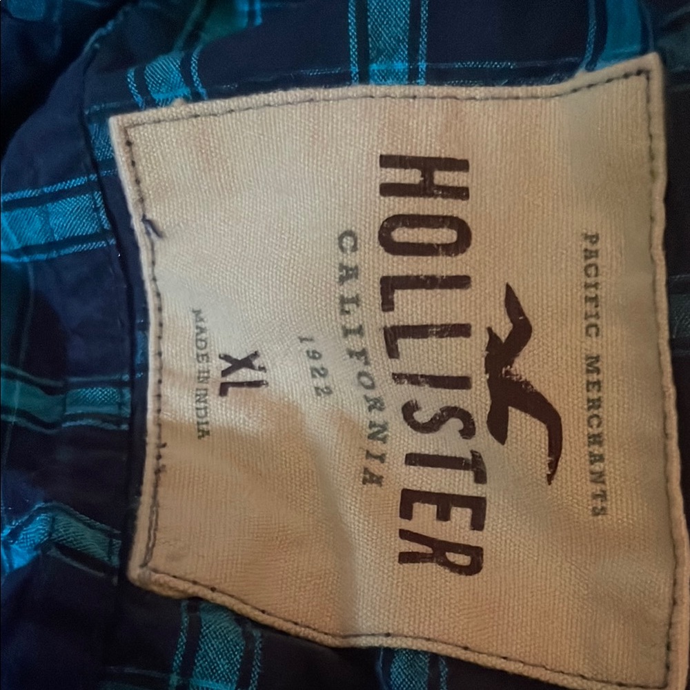 Hollister Blue Plaid Shirt